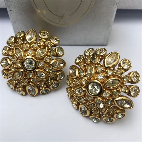 christian dior ohrringe vintage|Christian Dior crystal earrings.